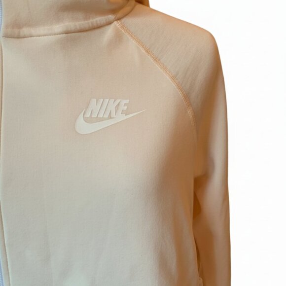 NIKE - Tech Fleece Cape asymmetrical Full-Zip Hoodie Jacket - Creme - Medium - Picture 7 of 13
